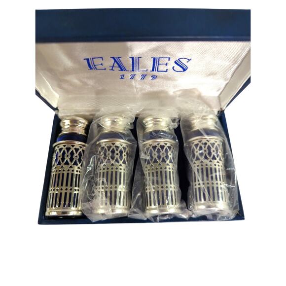 Vintage Eals 1779 Japan Cobalt & Silverplated Salt and Pepper Shakers NEW - Picture 9 of 13